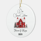 ニューホームでの最初/2番目のクリスマス セラミックオーナメント (左)