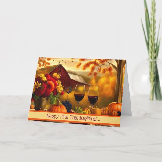 ニューホームで最初の感謝祭カスタム シーズンカード (正面)