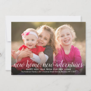 ニューホームアドベンチャー写真新年の休日の移動 案内状