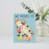 ニューホームアドレスジョージア州図解入りの、写真付きのの地図 ポストカード (スタンド正面)