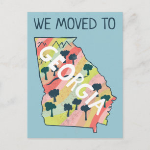 ニューホームアドレスジョージア州図解入りの、写真付きのの地図 ポストカード