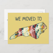 ニューホームアドレスノースカロライナの州マップ ポストカード (正面/裏面)