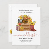 ニューホームアドレスフローラカボチャひまわり移動 案内ポストカード (正面/裏面)