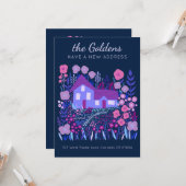 ニューホームアドレスムービングファームハウスフラワーズカスタム カード (正面/裏面インサイチュ)