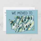 ニューホームアドレスワシントン州図解入りの、写真付きのマップ ポストカード (正面/裏面)