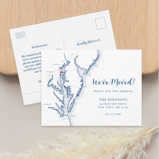 ニューホームアナポリスメリーランドの地図を移動 案内ポストカード