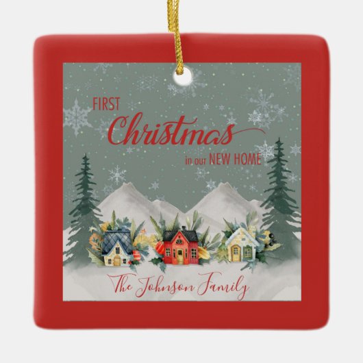 ニューホームウィンタービレッジでクリスマス1回目 セラミックオーナメント (正面)