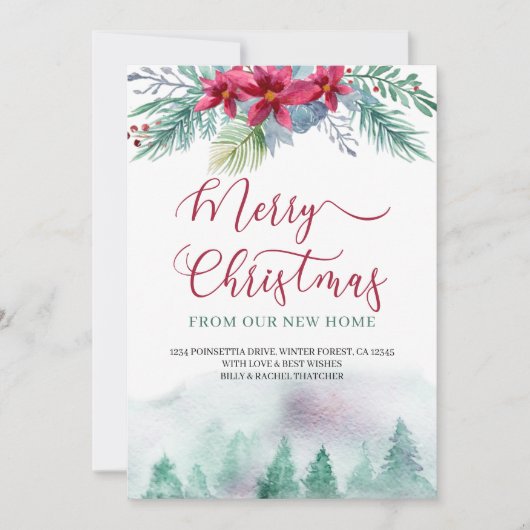 ニューホームウォーターカラーフォレストからメリークリスマス 案内状 (正面)