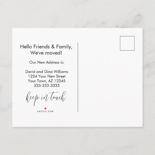 ニューホームエレガントボタニカル引っ越しました 案内ポストカード (裏面)