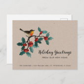 ニューホームカワイトバードホリーベリークリスマスムービング 案内ポストカード (正面/裏面)