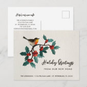 ニューホームカワイトバードホリーベリークリスマスムービング 案内ポストカード (正面/裏面)