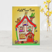 ニューホームカートゥーンハウス カード (黄色い花)