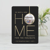 ニューホームクリスマスオーナメントブラック&金ゴールド2写真 シーズンカード (スタンド正面)