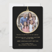 ニューホームクリスマスオーナメントブラック&金ゴールド2写真 シーズンカード (裏面)