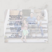 ニューホームクリスマスオーナメント2フォトネイビー&ホワイト シーズンポストカード (裏面)