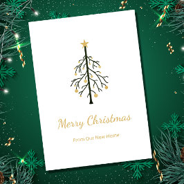 ニューホームクリスマスツリー金ゴールドグリーンムービング 案内状