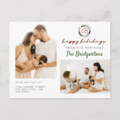 ニューホームクリスマスリース2つのフォトファミリームービング 案内ポストカード (正面)