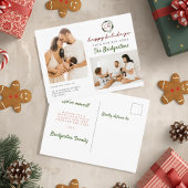 ニューホームクリスマスリース2つのフォトファミリームービング 案内ポストカード