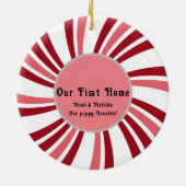 ニューホームクリスマス引用文文字オン背面オーナメント セラミックオーナメント (裏面)