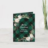 ニューホームグリーンバッファロープレイドホワイトクリスマスバラ シーズンカード (正面)