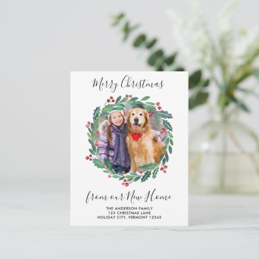 ニューホームグリーンリースクリスマスフォトムービング シーズンポストカード (スタンド正面)