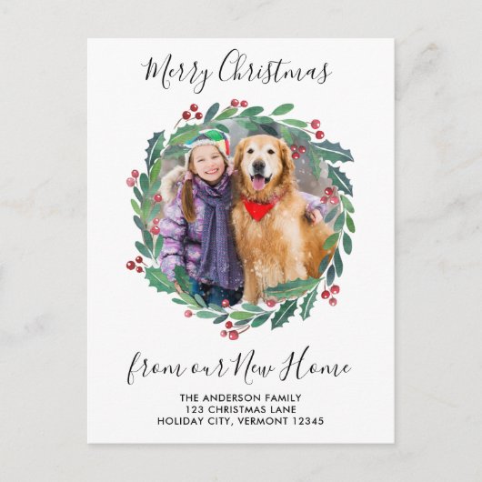 ニューホームグリーンリースクリスマスフォトムービング シーズンポストカード (正面)
