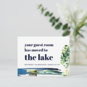 ニューホームゲストルームが湖に移動 案内ポストカード (スタンド正面)