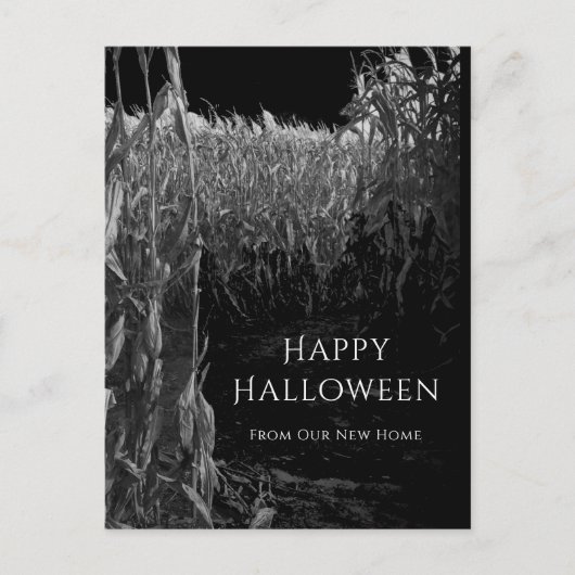 ニューホームゴシックハロウィーン白黒ムービング 案内ポストカード (正面)