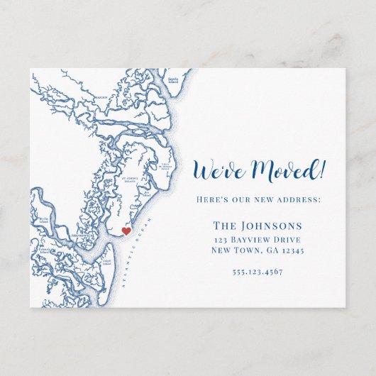 ニューホームゴールデン諸島のジョージアの地図を移動 案内ポストカード (正面)