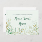 ニューホームスイートホームウォーターカラーの葉が動く 案内ポストカード (正面/裏面)