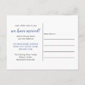 ニューホームスイートホームブルーの水彩の葉が動く 案内ポストカード (裏面)