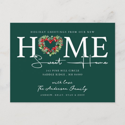 ニューホームスイートホームホリデームービングアナウンスメント ポストカード (正面)