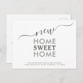 ニューホームスイートホームモダンタイポグラフィムービングアヌー 案内ポストカード (正面/裏面)