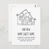 ニューホームスイートホーム白黒ハウスムービング ポストカード (正面/裏面)