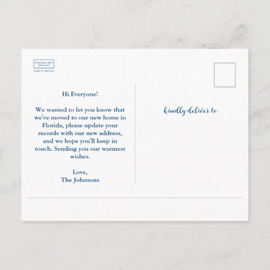 ニューホームセントピートフロリダの地図の移動 案内ポストカード (裏面)