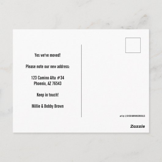 ニューホームデザートドリームウォーターカラーニューメキシコ ポストカード (裏面)