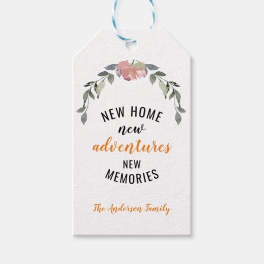 ニューホームニューアドベンチャーニューメモリーズハウスウォーミング ギフトタグ (正面)