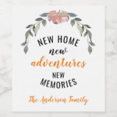 ニューホームニューアドベンチャーニューメモリーズハウスウォーミング ワインラベル (シングルラベル)