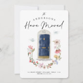 ニューホームネイビーウォーターカラードアワイルドフラワーフローラ 案内状 (正面)