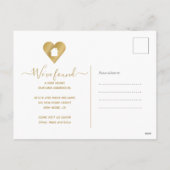 ニューホームネイビーブルーフェイク金ゴールドハートハウスアドレス シーズンポストカード (裏面)