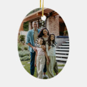 ニューホームネイビーブルーワンフォトクリスマス セラミックオーナメント (裏面)