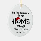 ニューホームパーソナライズされたサンタハットクリスマスオーナメント セラミックオーナメント (右)