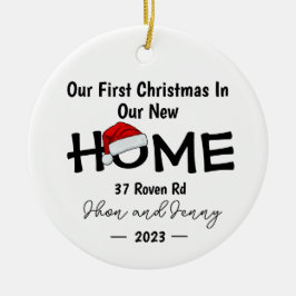 ニューホームパーソナライズされたサンタハットクリスマスオーナメント セラミックオーナメント