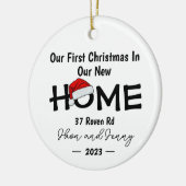 ニューホームパーソナライズされたサンタハットクリスマスオーナメント セラミックオーナメント (左)