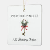 ニューホームパーソナライズされた初めてのクリスマスホリデイ セラミックオーナメント (左)