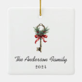 ニューホームパーソナライズされた初めてのクリスマスホリデイ セラミックオーナメント (裏面)
