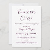 ニューホームパープモダンルエレガント引っ越し祝いパーティー 招待状 (正面)