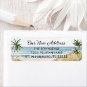 ニューホームパームツリーズビーチシーン差出人住所 ラベル (インサイチュ)