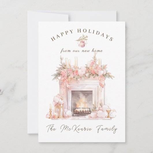 ニューホームフェスティバル暖炉クリスマスホリデーカード シーズンカード (正面)