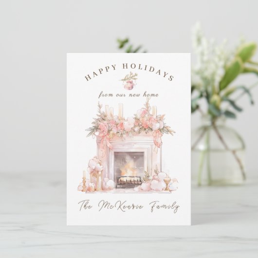 ニューホームフェスティバル暖炉クリスマスホリデーカード シーズンカード (スタンド正面)
